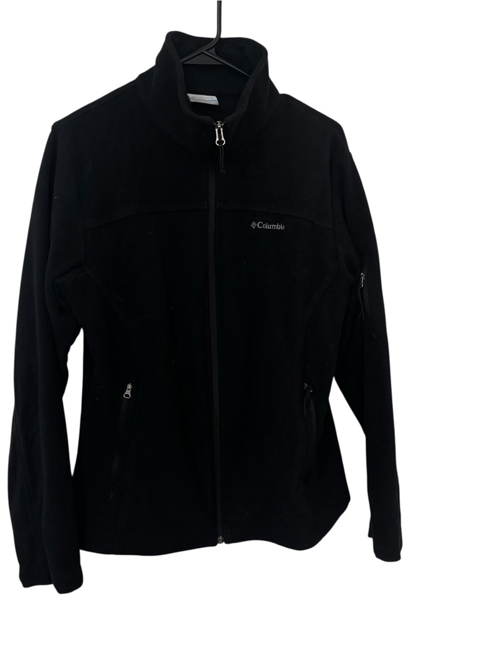 Columbia black fleece long sleeve zip jacket size L